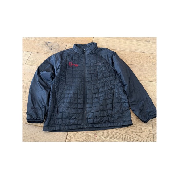The North Face Thermoball Mens Size: L Black Puffer Jacket WITH Red Logo